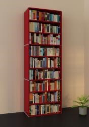 rotes Bücherregal