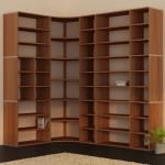 Eckregal in Massivholz für Innenecke