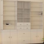 Sehr schönes modernes Regal weiss mit Glastüren und Schubkästen